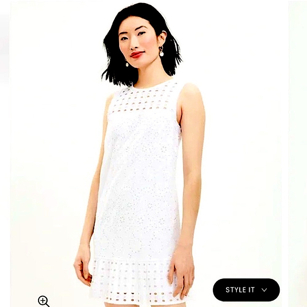 White eyelet dress from LOFT
